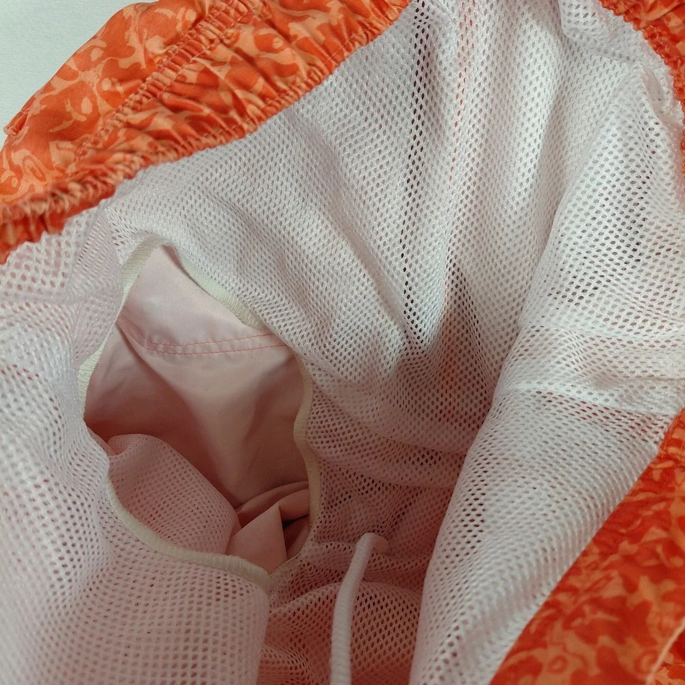 Southern Tide Skipjack Water Shorts Mens Medium Orange Fish Print Swim Trunks